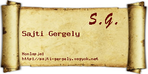Sajti Gergely névjegykártya